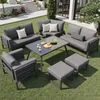 Set divano da giardino okwish, divano a L con 1 poltrona e Anteprima dell’immagine prodotto 9