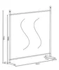 A line drawing of a freestanding privacy screen with dimensions indicated. Produktbild-Vorschau