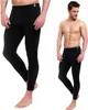 MEN'S CALESONES Schwarz Baumwolle Warm Gaiters Bequem für Produktbild-Vorschau 1