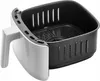 A close-up, studio shot of an air fryer basket and handle. Podgląd zdjęcia produktu
