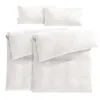 A set of white bedding, including two duvet covers and two pillowcases, neatly folded and arranged. Produktbild-Vorschau