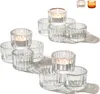 12er Set Glas Teelichthalter Transparent Deko Windlichter Produktbild-Vorschau 1