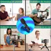 A collage of four scenes showing different uses of a wireless lavalier microphone, including interviews, music recording, live streaming, and online conferences. Produktbild-Vorschau