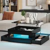 Merax Couchtisch höhenverstellbar 65x65cm mit LED und 2 Produktbild-Vorschau 4