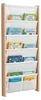 Relaxdays boekenrek met 7 stoffen zakken, voor wandmontage, Productafbeelding-voorbeeld 1