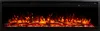 A long, horizontal electric fireplace with realistic flame effects and decorative logs. Náhľad obrázku produktu