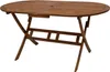 Klapptisch Gartentisch Holztisch oval mit Schirmloch Akazie Produktbild-Vorschau 1