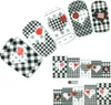 Tattoo Nail Art Herz Karomuster Aufkleber Nagel Sticker Produktbild-Vorschau 1