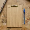 Clipboard drewniany DĘBOWA podkładka A5 ze ZŁOTYM klipsem Podgląd zdjęcia produktu 3