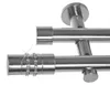 Gardinenstange mit Wandhalterung I Metall Edelstahl Look Produktbild-Vorschau 1