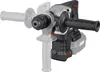 A cordless rotary hammer drill with its auxiliary handle shown in two positions. Produktbild-Vorschau