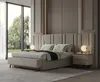 Ensemble de chambre à coucher beige Lit rembourré design 2 Voir les images du produit 3