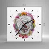 Wanduhr - Quadrat - Glasuhr - Hund Blumen Kinder exotische Produktbild-Vorschau 3