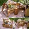 Klappbarer Picknickkorb aus Holz für den Außenbereich, Produktbild-Vorschau 1