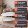 SalesFever Couchtisch rund | mit 2 Ablagen | Glasplatte Produktbild-Vorschau 4