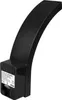 A black LED lamp with a curved design and a motion sensor is shown against a white background. A label with product information is visible on the base of the lamp. Produktbild-Vorschau