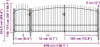 Zahradní brána vidaXL Woerden s hrotem 5 x 1,75 m, černá Náhled obrázku produktu 4