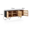 Sideboard 175x75x45 cm Mango Massivholz / Rattan Kommode Produktbild-Vorschau 4