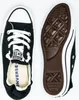 A top-down view of two black Converse sneakers, one showing the sole and the other the interior. Voir les images du produit