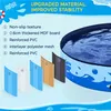 Diagram showing the layers of a dog pool, with text explaining the materials and features. Produktbild-Vorschau