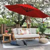 Jayseuw 360° drehbare Ampelschirm Ø350cm Rot Sonnenschirm Produktbild-Vorschau 6
