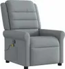 A light gray fabric massage recliner chair is shown against a white background. Náhľad obrázku produktu