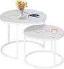 Set di due tavolini, color bianco, modello Galen, piccoli, Anteprima dell’immagine prodotto 4