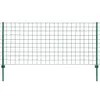 A green metal fence with a grid pattern, supported by two green posts on either side, set against a white background. Náhled obrázku produktu