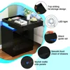Table de nuit avec éclairage LED avec 3 tiroirs 62x45x35cm Voir les images du produit 7