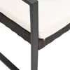 A close-up view of a section of a brown rattan garden bench with a white cushion. Anteprima dell’immagine prodotto