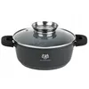 A dark gray pot with a glass lid and black handles, set against a white background. Produktbild-Vorschau