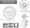 Venedig 18tlg Brunchset Porzellan Weiß mit Tellern Bechern Produktbild-Vorschau 7