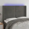 vidaXL LED Kopfteil Dunkelgrau 147x16x118/128 cm Samt -  Produktbild-Vorschau 2