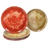 6tlg Set Perfetto Pizzateller Ø31,5cm Rot Gelb Porzellan Produktbild-Vorschau 2