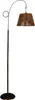 A floor lamp with a woven shade. Produktbild-Vorschau