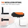 Diagram showing two installation options for a diesel air heater, with the heater unit and exhaust pipe shown. Náhled obrázku produktu