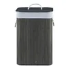A laundry basket with a lid and rope handles. Podgląd zdjęcia produktu