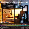 STILVORA Hochbett 140x200 cm mit LED-Lichtleiste aus Produktbild-Vorschau 5