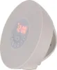 A white alarm clock with a digital display showing the time. Voir les images du produit