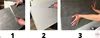 A collage of three images showing the installation process of wall panels. Anteprima dell’immagine prodotto