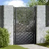 vidaXL Tuinpoort, zwart, 100x150 cm, staal, kruisdesign Productafbeelding-voorbeeld 2