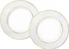 Wilmax Dessertteller 20 cm 6er-Set Weiß mit Goldlinien aus Produktbild-Vorschau 1