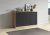 Buffet Raven mit 3 Türen, Mattschwarz und Holzoptik, 121cm Produktbild-Vorschau 7