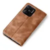 A brown flip case for a smartphone is shown on a white background. Produktbild-Vorschau