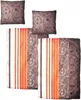 Hochwertige Feinbiber Bettwäsche Baumwolle Ornamente Orange Produktbild-Vorschau 1