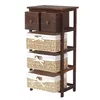 Rebecca Mobili Commode 5 tiroirs en bois et osier Voir les images du produit 4