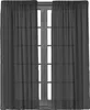A pair of dark gray curtains are shown hanging in front of a window. Produktbild-Vorschau