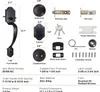 A diagram showing the dimensions and components of a door lock set. Podgląd zdjęcia produktu