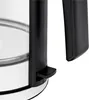 A close-up view of the base and handle of a glass electric kettle. Náhled obrázku produktu