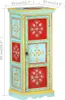 vidaXL Highboard Handbemalt 40x30x90 cm Mango Massivholz Produktbild-Vorschau 7
